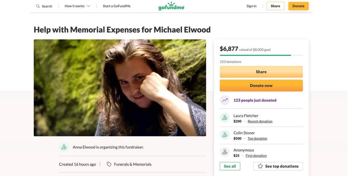 A GoFundMe page has been created to help raise money for the funeral of Michael Elwood, who was killed in a crash between an SUV and a Kansas City Fire Truck in Westport on Dec. 15.