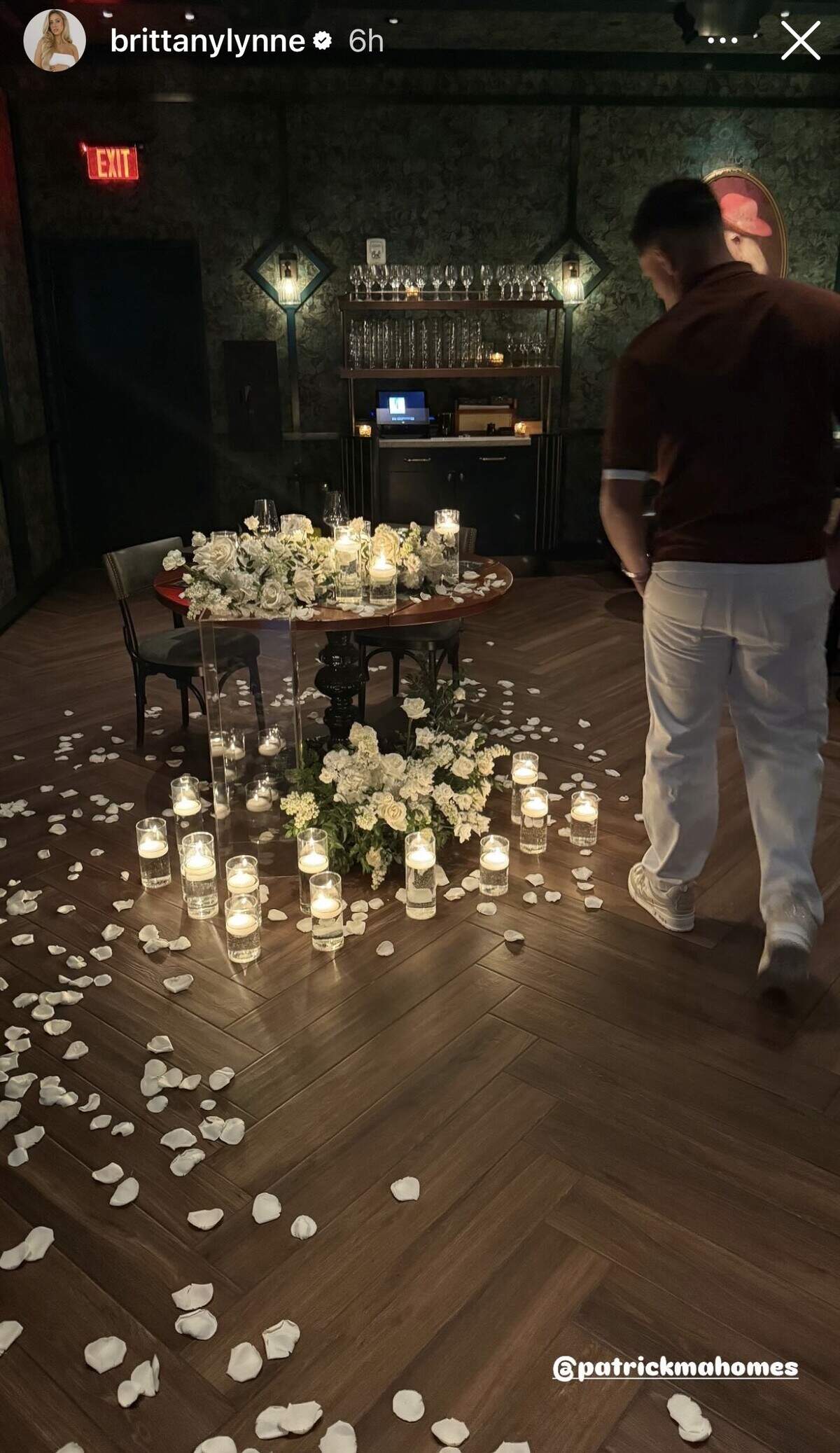 Nothing says romance like rose petals scattered about.