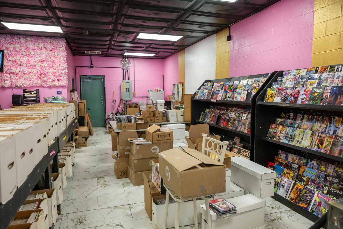 The new location of Clint's Comics in Independence on Tuesday, January 7, 2026. Clint's Comics was previously located in Midtown Kansas City before the ceiling collapsed on the building it occupied.