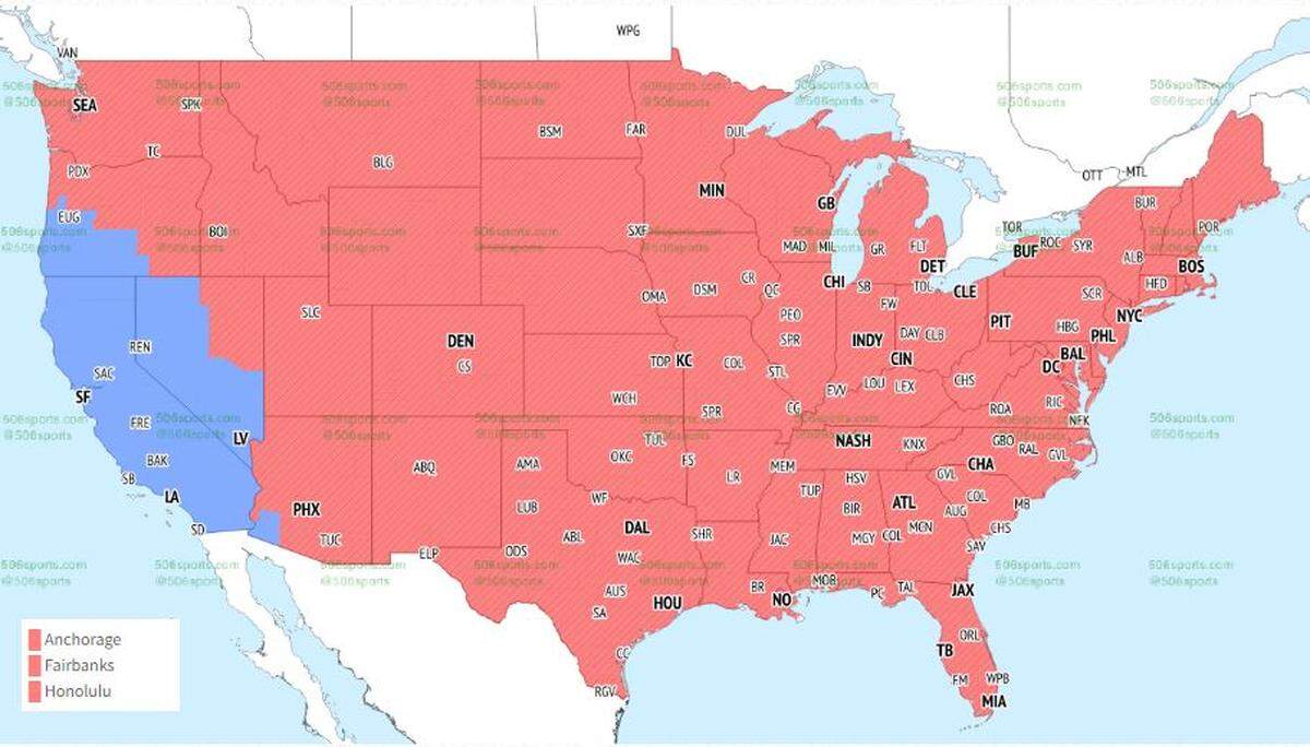 Most of the country will see the Chiefs play the Bengals on Sunday in Cincinnati.