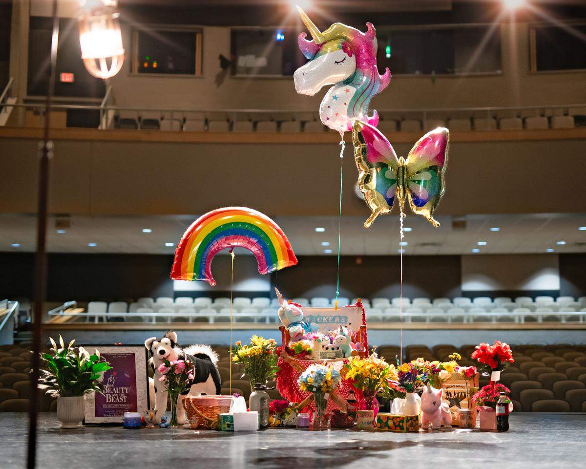 Brad Racker’s memorial at Lee’s Summit West High School.