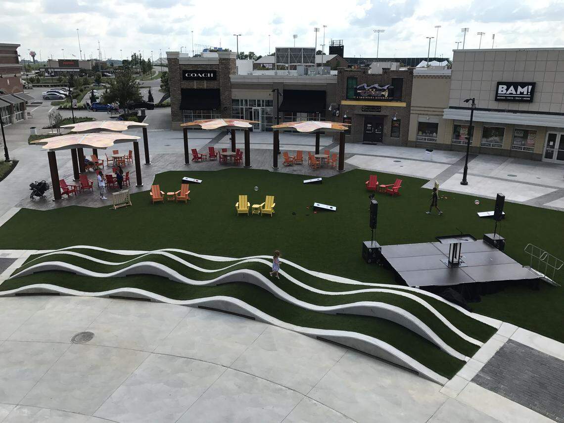 The Lawn is designed as a public gathering space for picnics, screenings and other events.