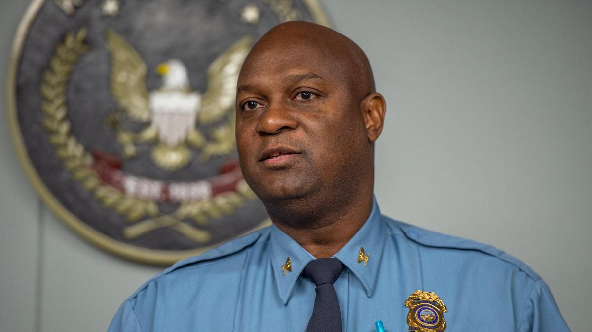 Kansas City, Kansas, Police Chief Karl Oakman, speaks during a press conference on Tuesday, Nov. 1, 2022 about a shooting that occurred during a Halloween party at a residence in the 1600 block of South 50th Street in Kansas City, Kan.