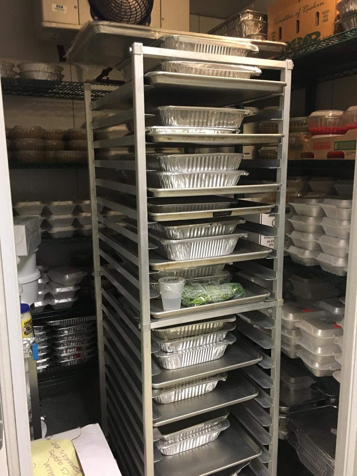 Cathy Levin is making 200 meals through her service, the Kosher Connection. More than 50 families placed orders, reserving specific times this week to have them placed in the trunks of their cars at Congregation Beth Shalom.