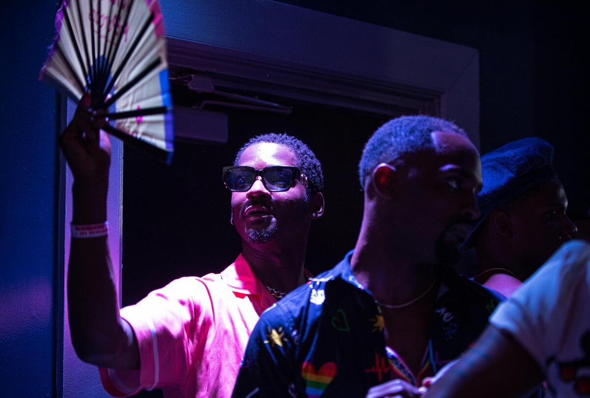 Khoree Jordan waves a fan in the air during the Pride Ball at the Uptown Theater on June 9, 2023, in Kansas City. The Kansas City Pride Alliance handed out $10,000 in cash prizes to the winning contestants.