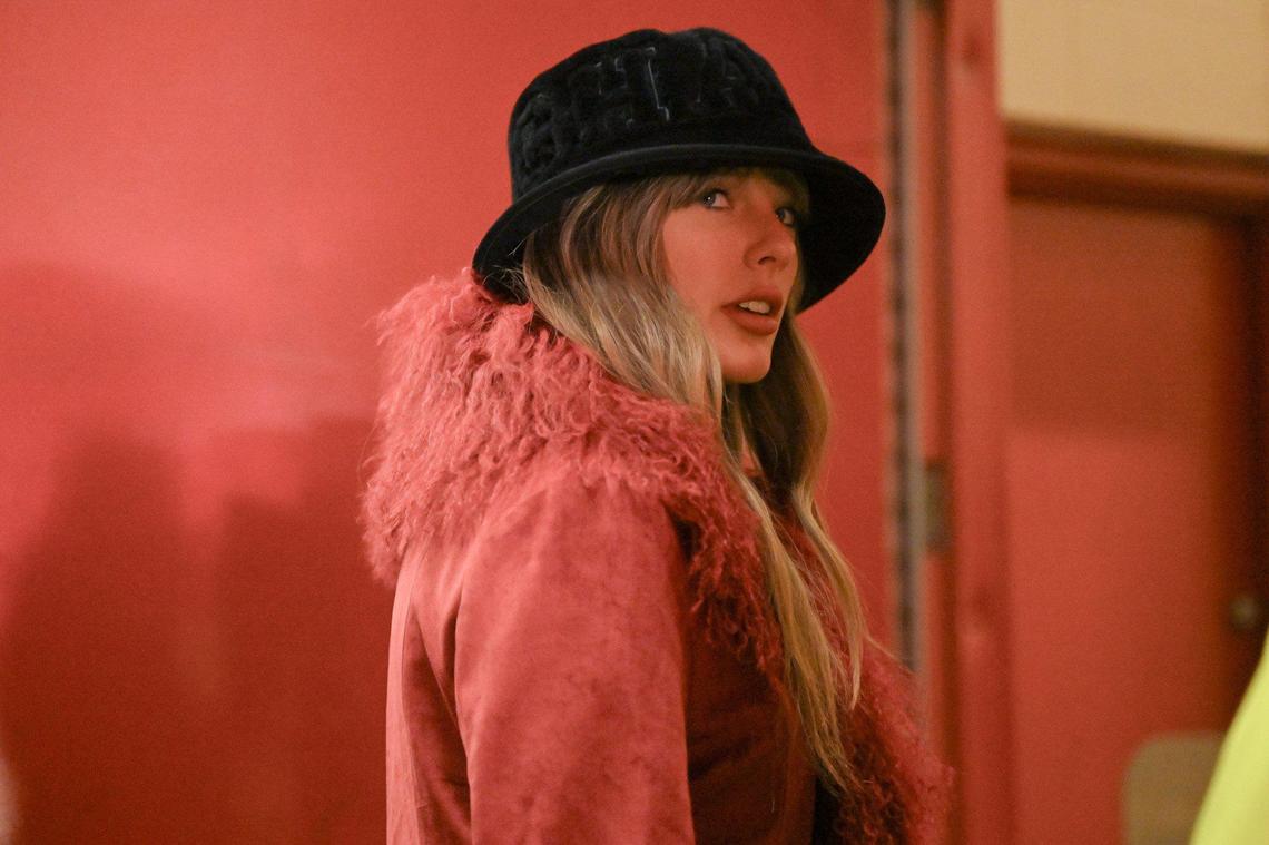 Taylor Swift arrives before the Chiefs’ game with the Houston Texans on Saturday Dec. 21, 2024, at GEHA Field at Arrowhead Stadium.