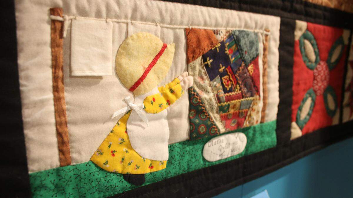 One of the many hand-stitched quilts on display at the Johnson County Museum.