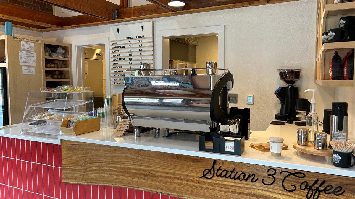 Station 3 Coffee serves lattes, cold brew, tea and more.