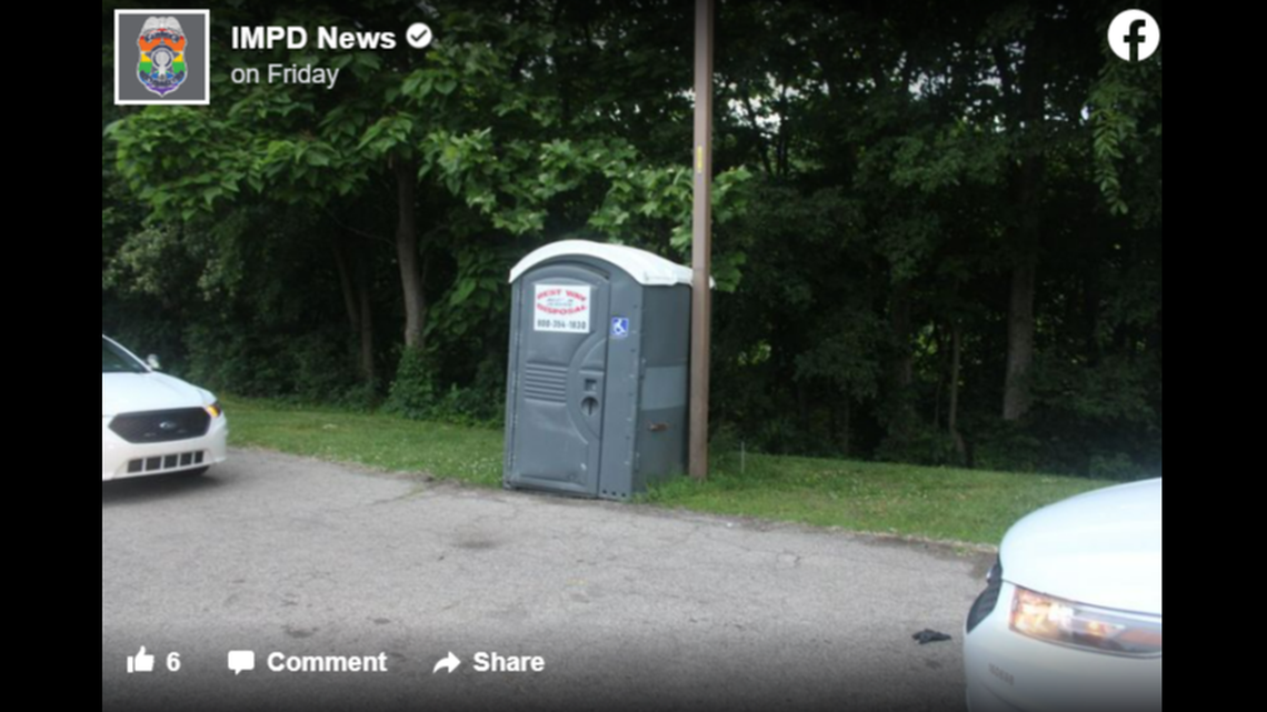 Police in Indianapolis, Indiana, found a pair of suspected armed robbery suspects hiding in a Porta-Potty.