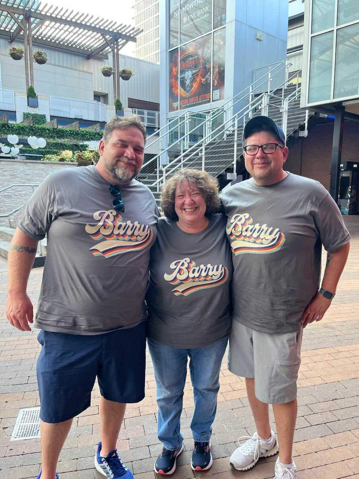 Brothers Adam and Matt Swanger of Kansas City surprised their mom Carol with a matching Barry Manilow shirt and tickets to the show for her birthday.
