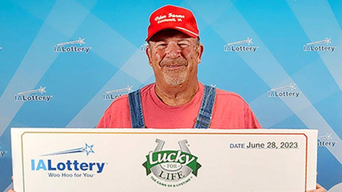 Brent Oden with his oversized check.