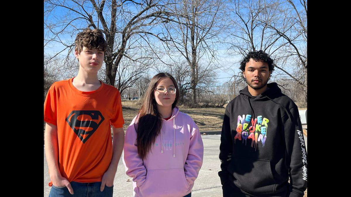Nathan Smith (left), Kaylee Gangestad (middle), Alex Matney (right) ran from gunfire as law enforcement shot and killed double homicide and child abduction suspect George C. Manning III in front of their Northland home.
