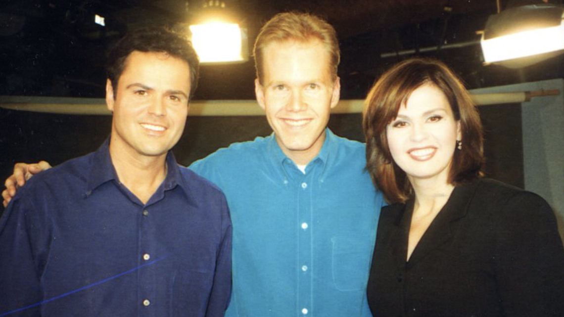 Kansas City celebrity interviewer, Michael Mackie, center, has written a book about what it’s been like to interview and meet stars, including Donny and Marie Osmond, seen here. Kansas City celebrity interviewer, Michael Mackie, center, has written a book about what it’s been like to interview and meet stars, including Donny and Marie Osmond, seen here.