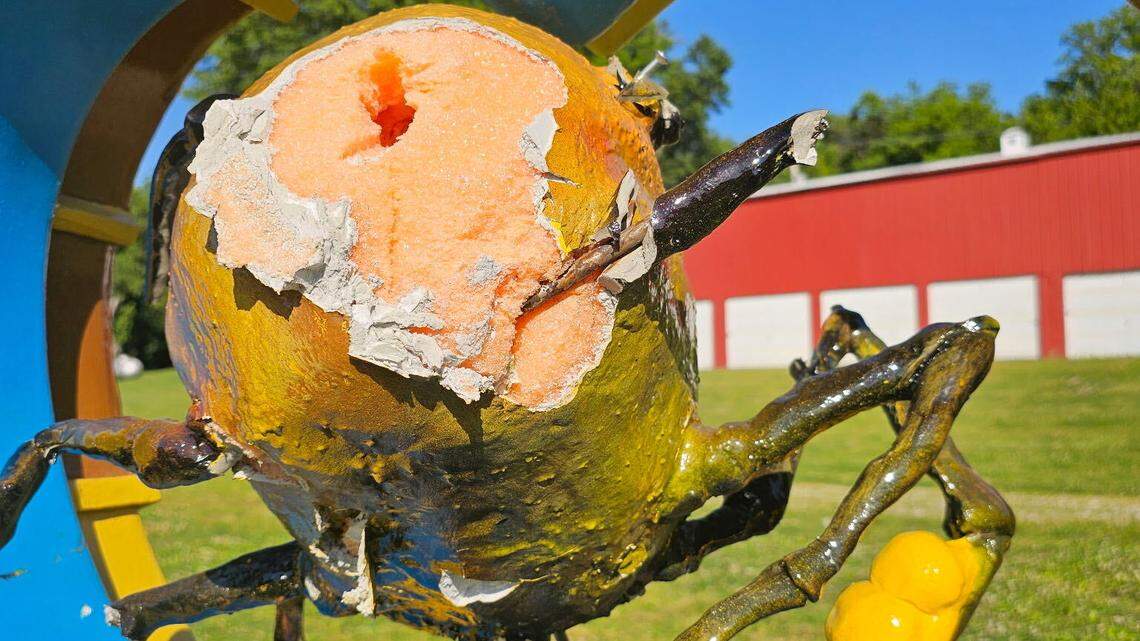 This KC bee sculpture ‘took a beating’ from a vandal. The artist isn’t giving up