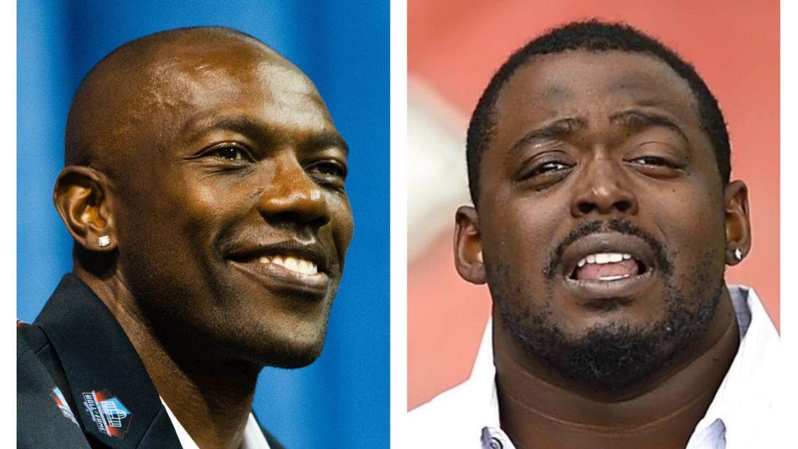 Terrell Owens, left, might not have gotten into the Hall of Fame quite so soon had it not been for the sound case made on his behalf by Chiefs and NFL reporter Terez Paylor, right.