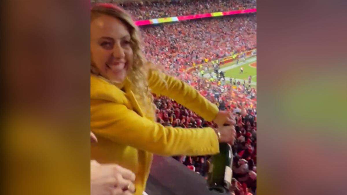 Trolls are going to troll, and spraying fans with champagne at Arrowhead brought them out.