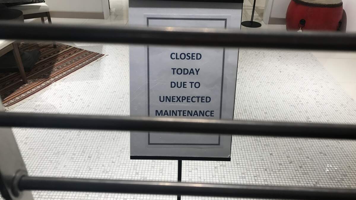 Halls had posted signs saying they were closed “due to unexpected maintenance.”