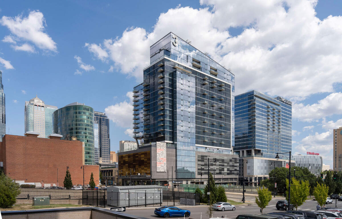 The Three Light luxury apartment building in downtown Kansas City is seen in this promotional photo.