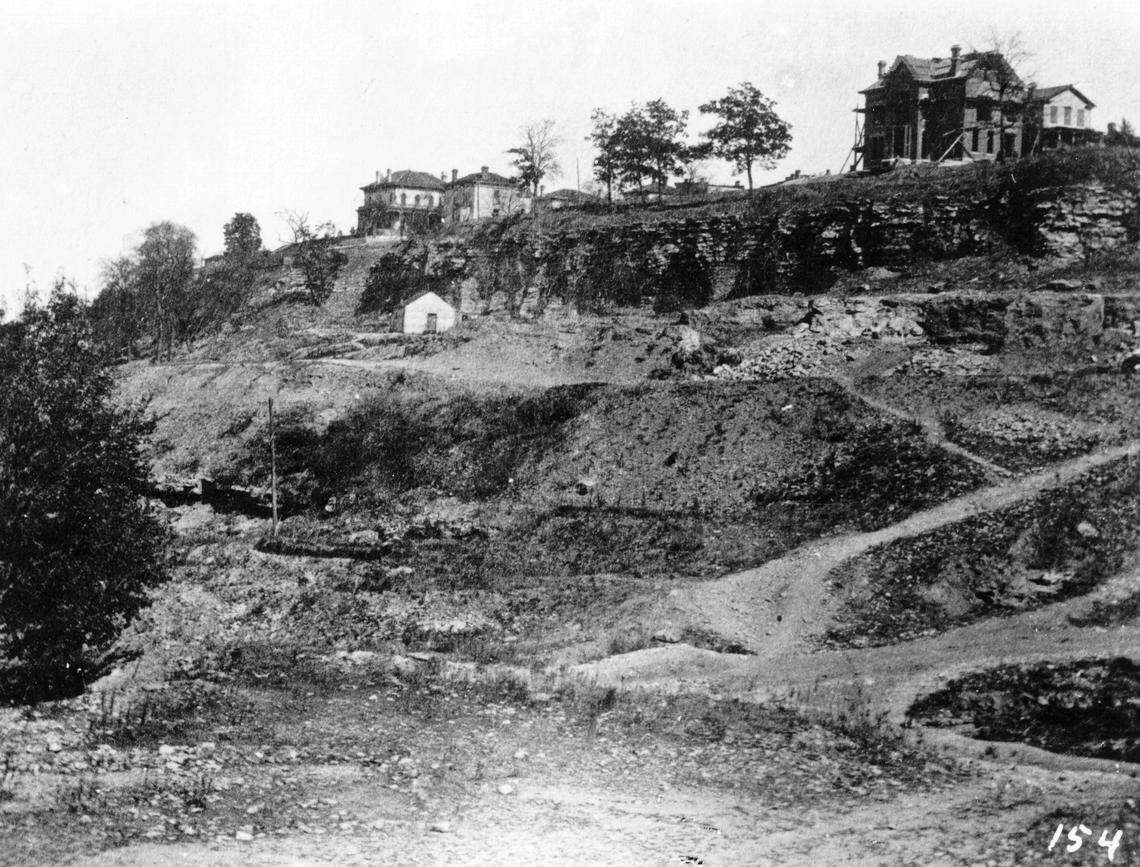 The bluffs dividing the Stockyards from downtown Kansas City posed a major obstacle to travel before engineers created an efficient transit connection over — and eventually through — them.