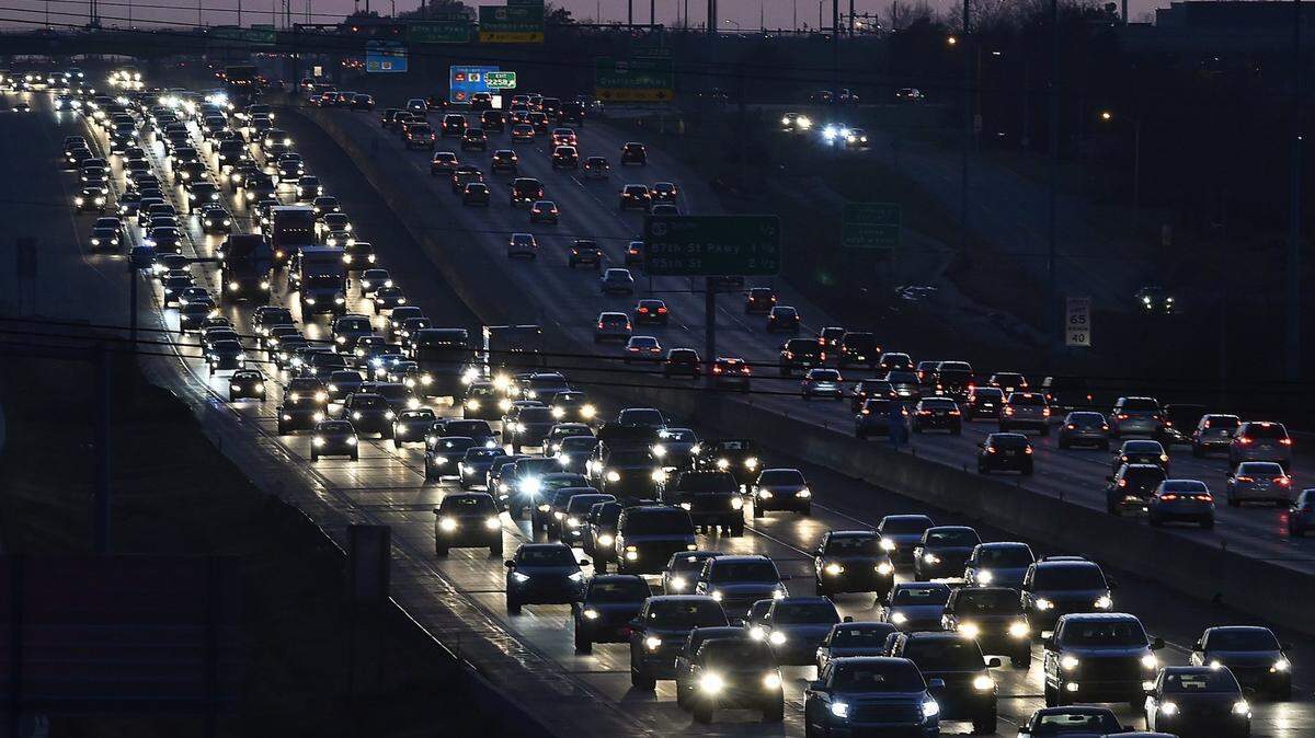 File photo. Traffic is seen on Interstate 35 at 75th Street in Overland Park.