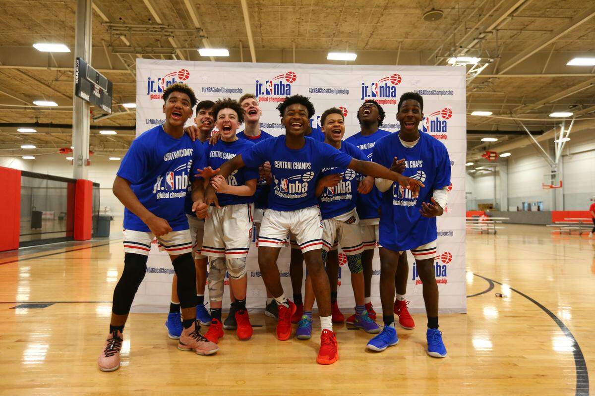 A Jr. NBA Global Championship game on May 12, 2019 at the Iowa West Field House in Council Bluffs, Iowa.