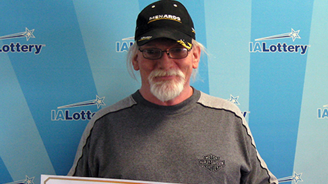 John Jordon, from Waukon, Iowa, won $20,000 in the Iowa Lottery’s $20,000 Crossword scratch-off game.