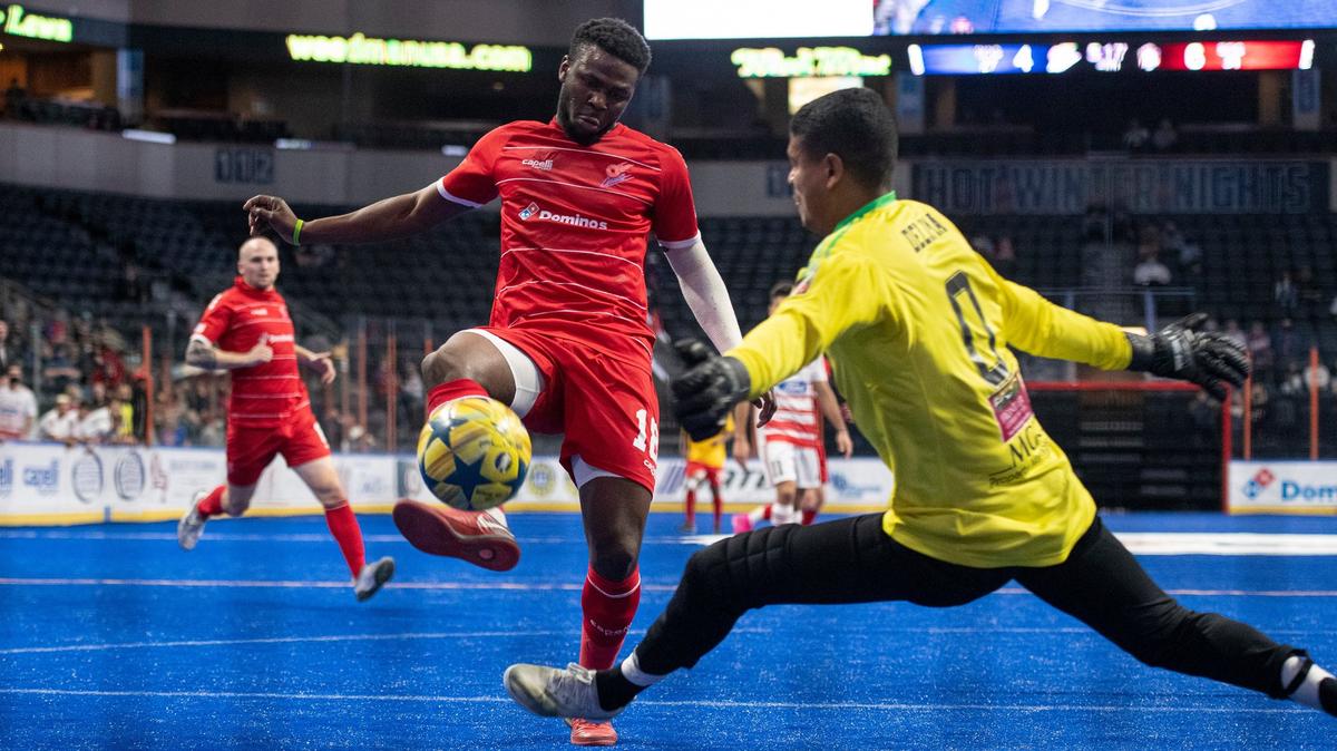 The Kansas City Comets return with a full-season schedule set for 2021-22 after playing a COVID-shortened campaign last season. They are looking to bring home a MASL championship. Pictured is forward Mike DaSilva.