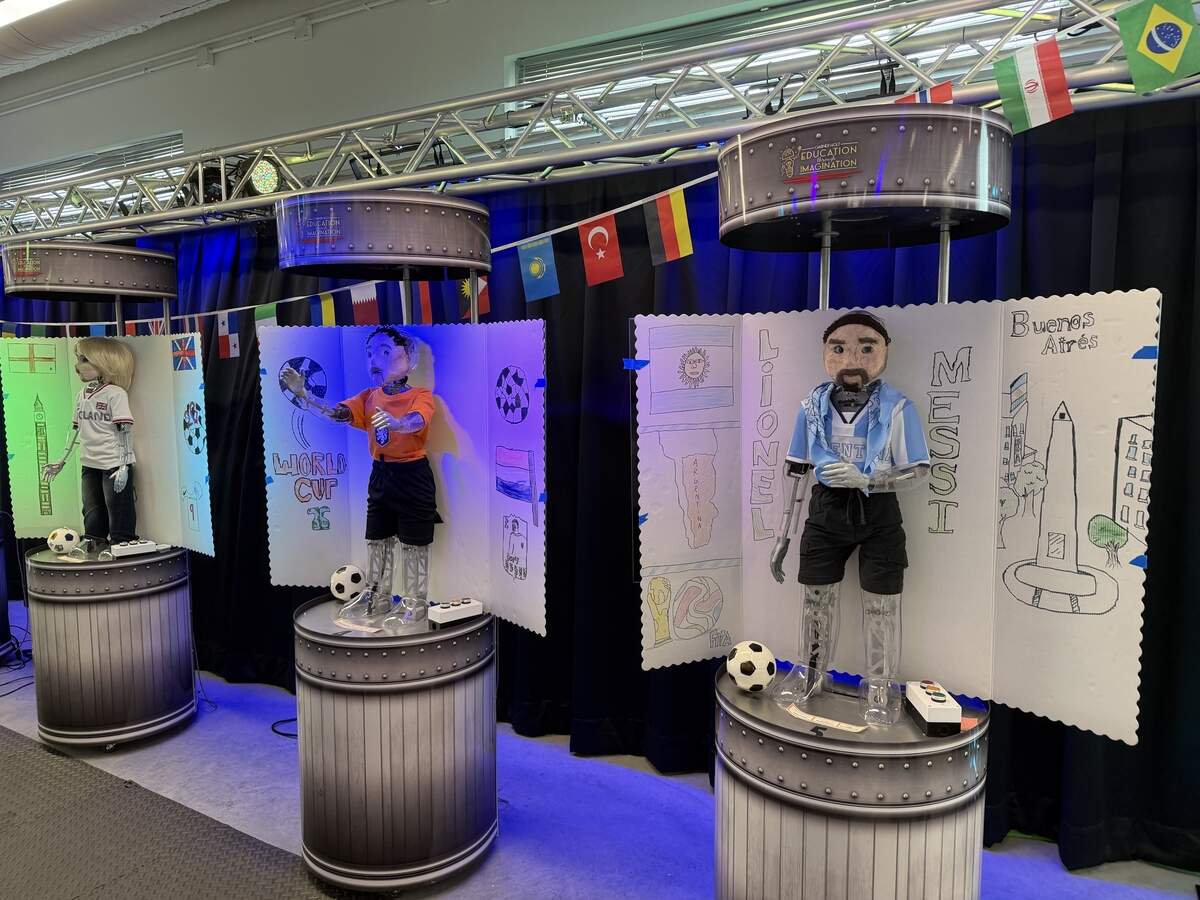 North Kansas City School District eighth-grade students created an animatronic versions famous soccer players Wednesday as part of the district’s Future Ready Lab to learn more about programming, costume design, script writing and voiceover work — all with a special emphasis on the World Cup.