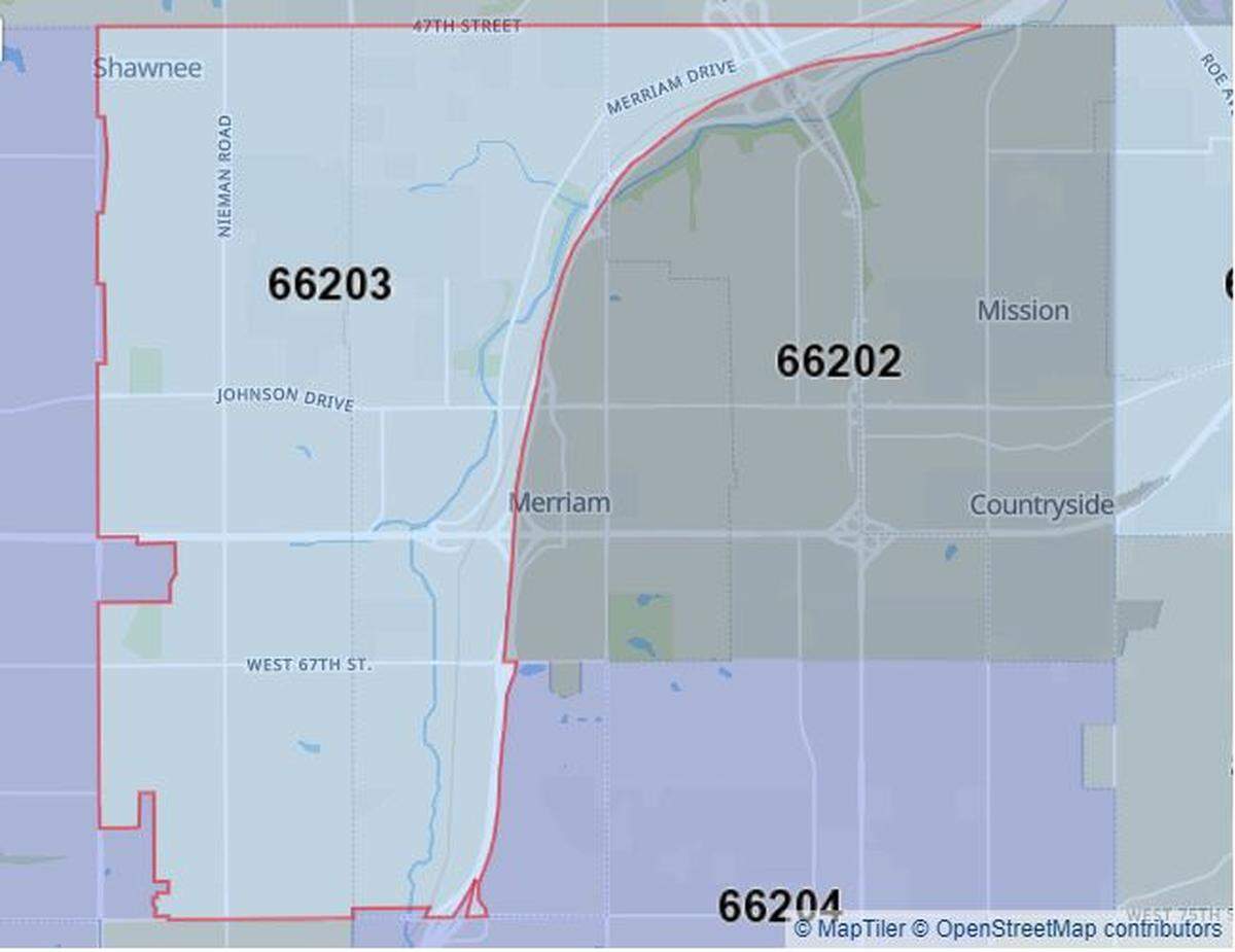 ZIP code 66203 in eastern Shawnee.