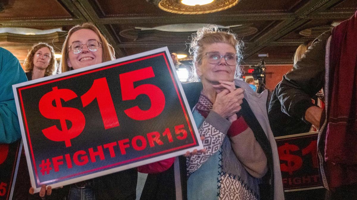 Supporters and organizers of Proposition A celebrate the results of the election at a watch party at Uptown Theater in Kansas City on Election Day, Tuesday, Nov. 5, 2024.