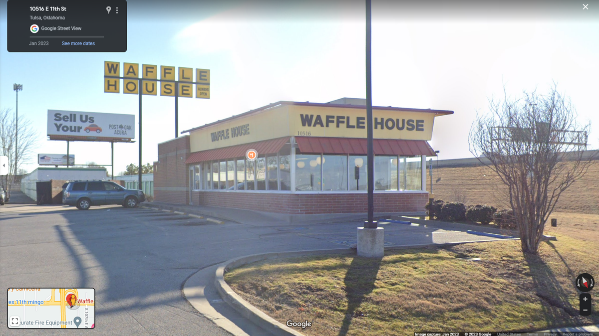 A man in Tulsa, Oklahoma, paid for his Waffle House meal and tipped the waitress before pulling a gun and robbing the register, cops said.
