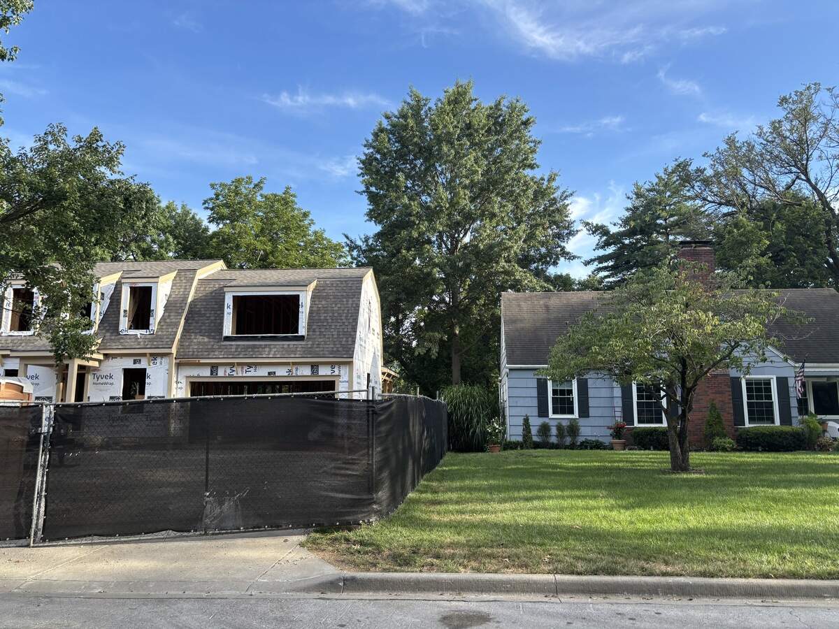 Construction of a new home in Prairie Village.