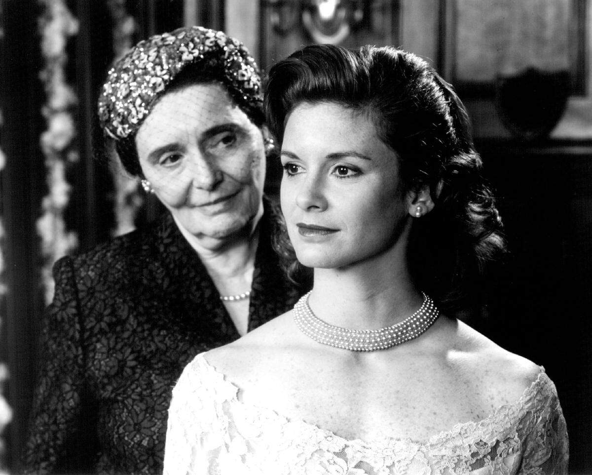 “Caroline?” is a Hallmark Hall of Fame presentation starring Stephanie Zimbalist in the title role, which aired on CBS Sunday, April 29, 1990. The suspense drama follows Caroline Carmichael, who returns home after a 15-year absence, presumed dead in a plane crash. Upon her return, she faces skepticism from those around her, especially Miss Trollope (Patricia Neal), who runs the finishing school Caroline once attended. The central question is whether Caroline is the long-lost daughter of a wealthy family, or a cunning imposter seeking a large inheritance.