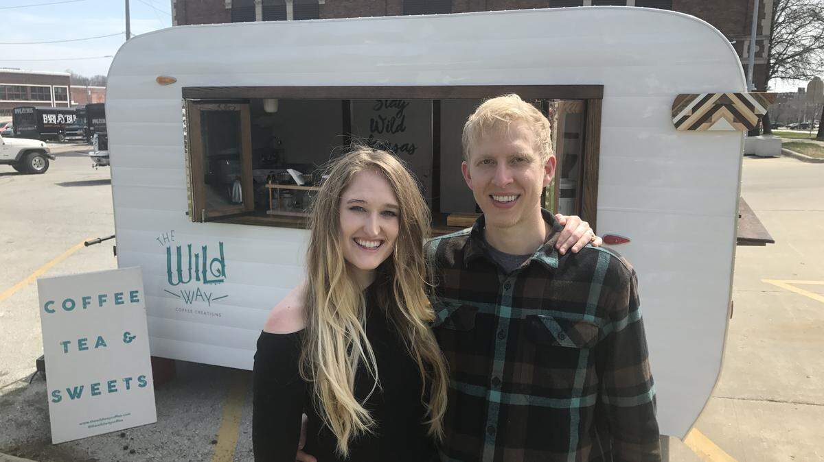 Christine and Jon Clutton have set up The Wild Way coffee camper in midtown.
