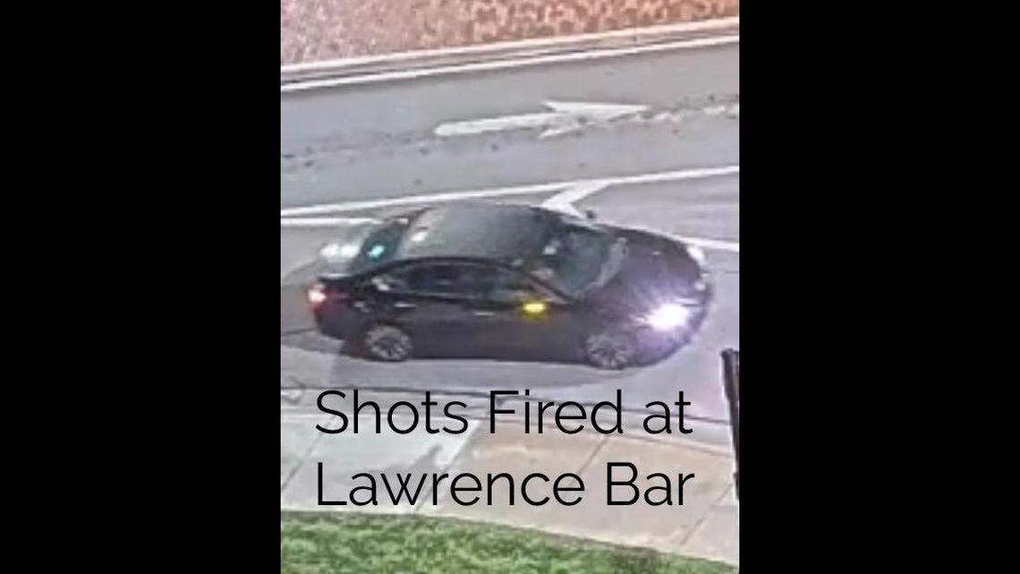 Police look for car after shots fired outside popular Lawrence bar