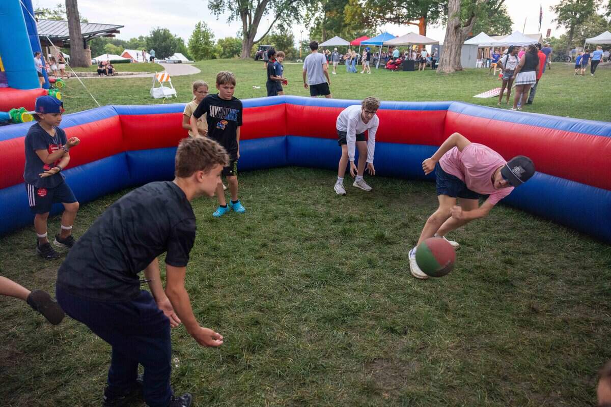 Kids play Gaga Ball at The Great Lenexa BBQ Battle on Friday, June 26, 2026.