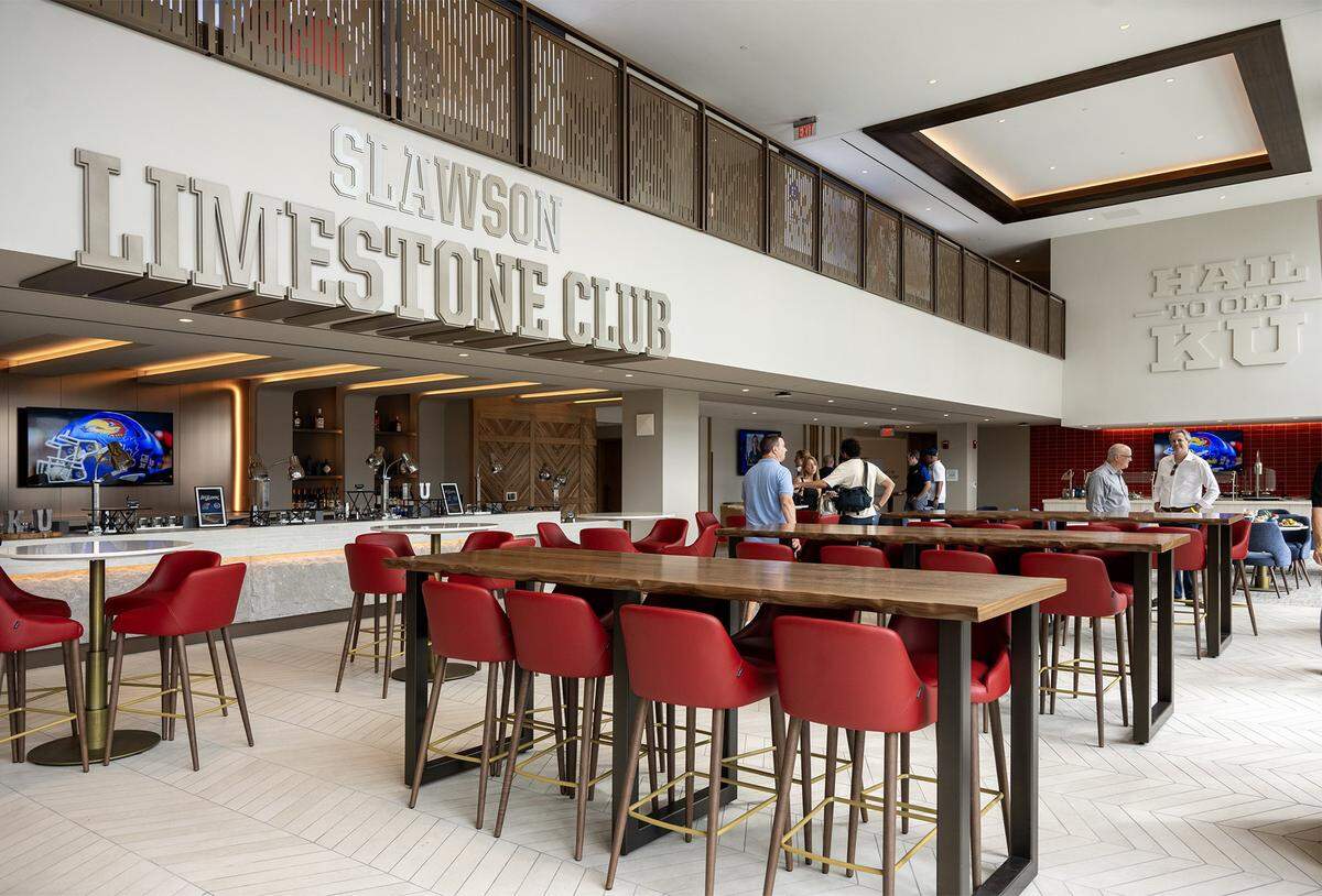 The Slawson Limestone Club at the renovated David Booth Kansas Memorial Stadium.
