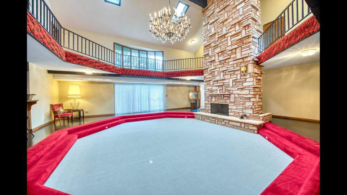 The octagon-shaped conversation pit inside the home at 423 N. Belaire St. in Monett, Missouri, caught the attention of Zillow Gone Wild. The home is on sale for $429,900.