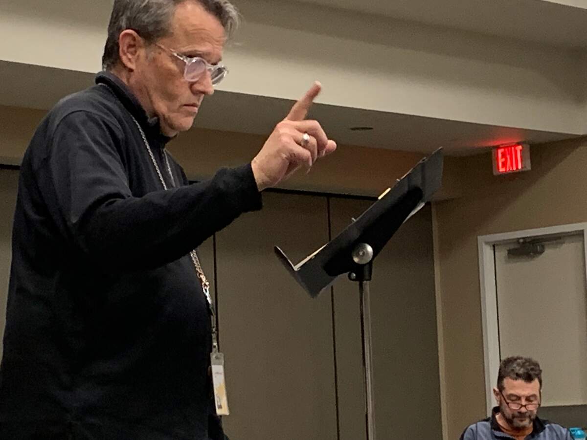 Director Tim Bair, during a rehearsal of “Surviving Hitler,” said, “It’s a huge responsibility.”