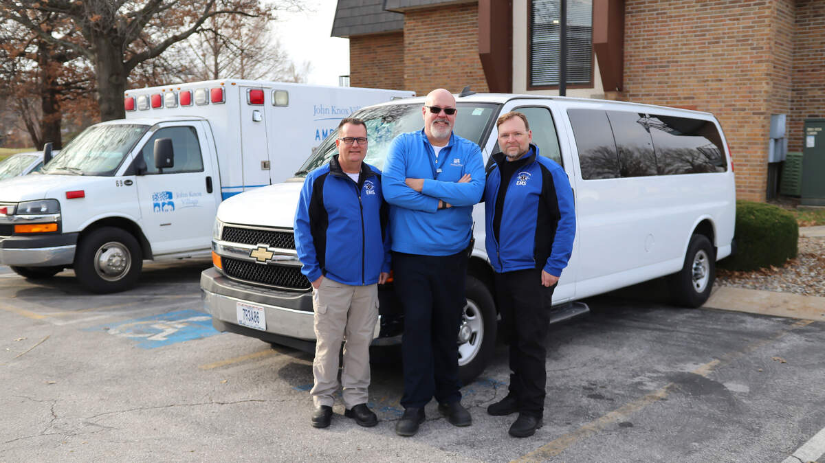 Brian Opoka, left, Chad Corder and Roger Manly are members of the John Knox Village Public Safety team and drivers for the behavioral health van.