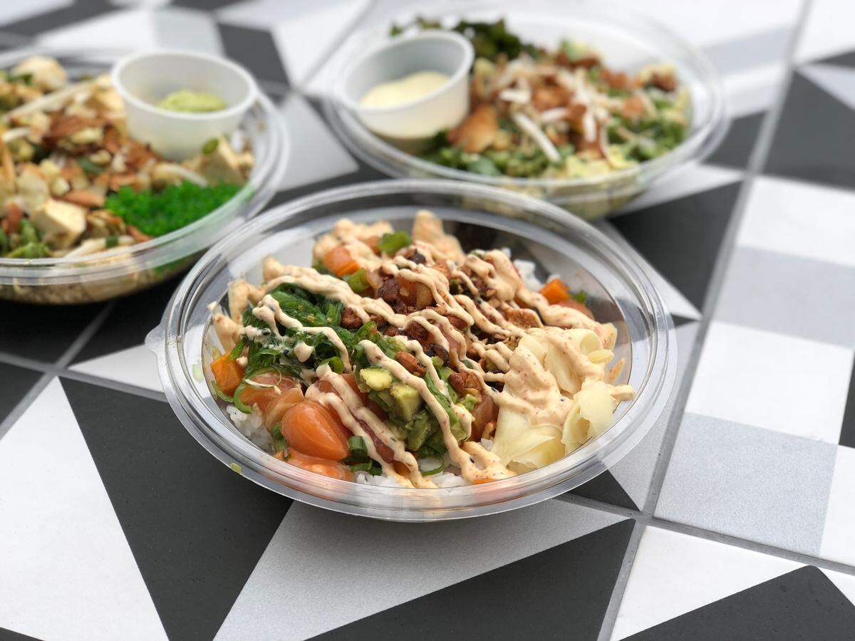 One of Freestyle Poké's most popular signature bowls is Ride the Wave, which combines raw salmon with citrusy truffle yuzu ponzu sauce, avocado, sweet potato and spring onion. Customers choose the base, toppings and sauce.