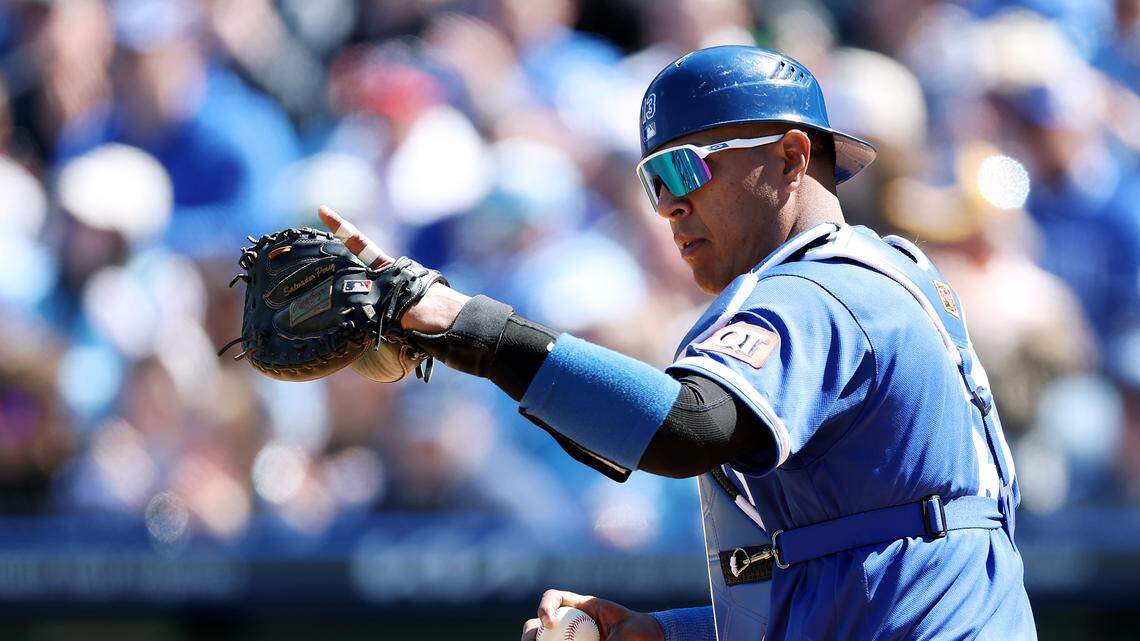 Royals’ Salvador Perez and Yankees’ Aaron Judge shared a fun moment Friday