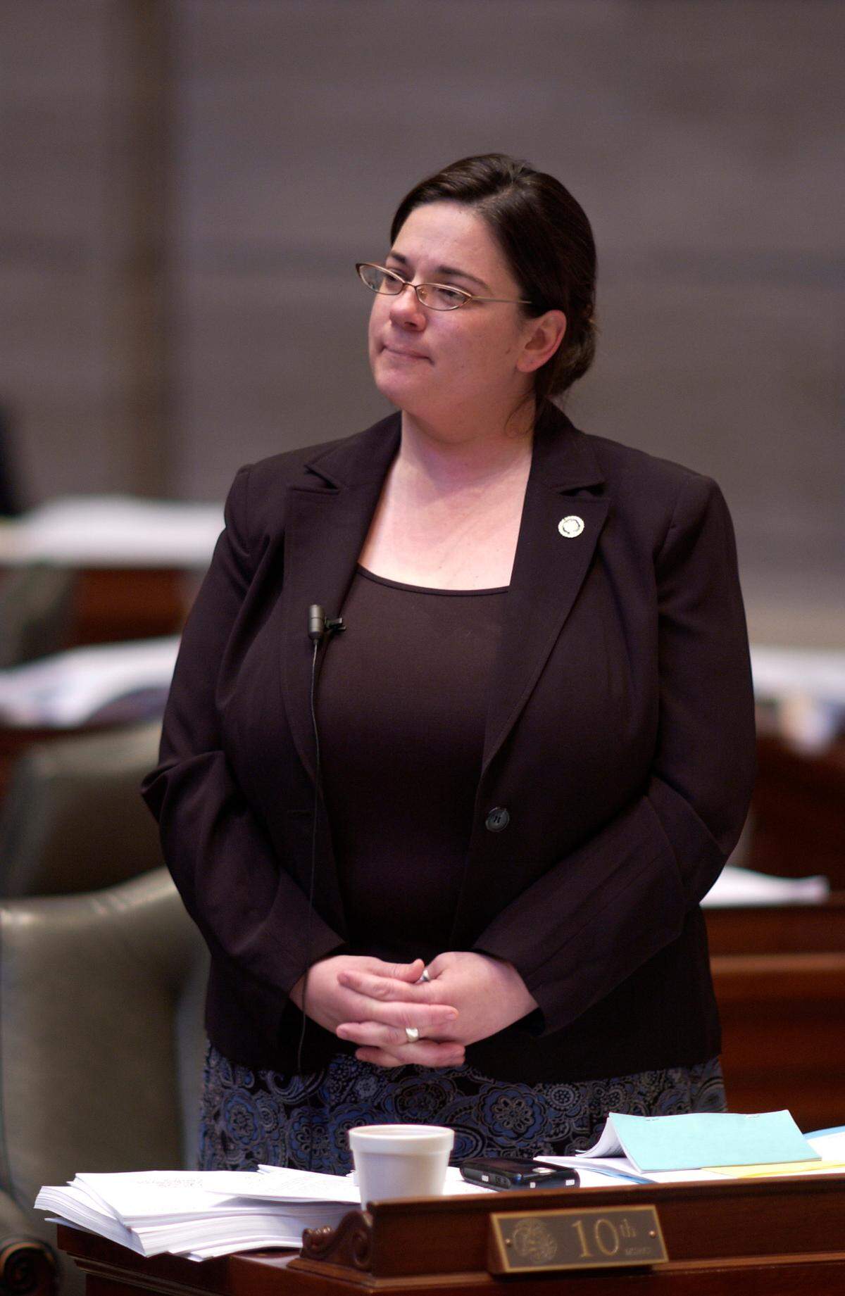 Former Missouri state Sen. Jolie Justus, shown on the floor of the Senate, said that during her freshman term in 2007, she recognized the Missouri General Assembly was carrying out a long-term strategy to take apart gun laws piece by piece.                          