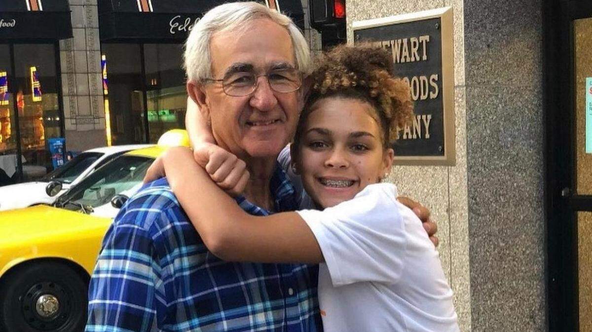 Blue Springs High School junior Jada Williams, right, with her late grandfather, Rick Meyerkorth.