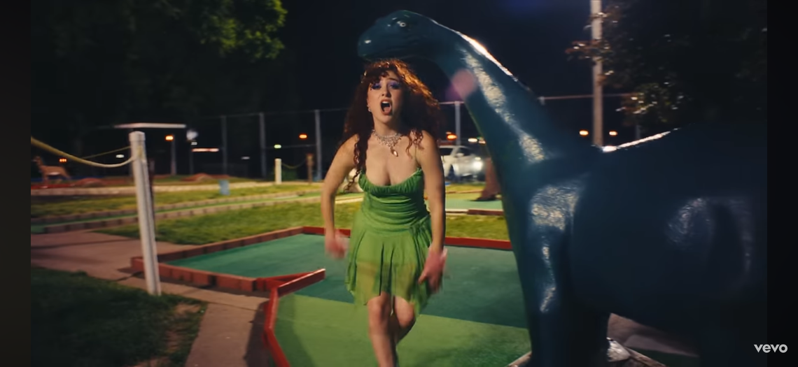 Roan plays miniature golf at Fun Acre in a music video.