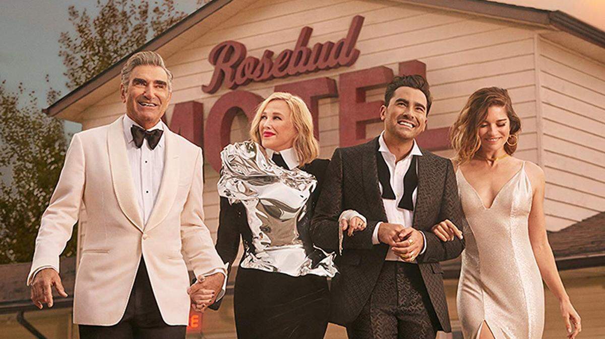 A North Kansas City pop-up bar is paying tribute to “Schitt’s Creek,” which starred, from left, Eugene Levy, Catherine O’Hara, Dan Levy and Annie Murphy.