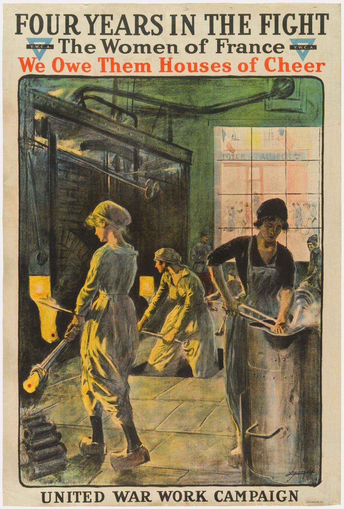 A poster from “Silk and Steel: French Fashion, Women and WWI” at the National WWI Museum and Memorial.