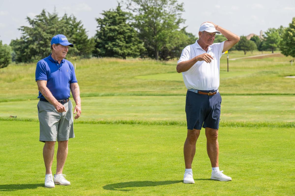 Legendary golfer Tom Watson and Royals legend George Brett at Nicklaus Golf Club at Lionsgate in Overland Park on Monday, June 2, 2025, for the 2025 Joe McGuff Golf Classic.