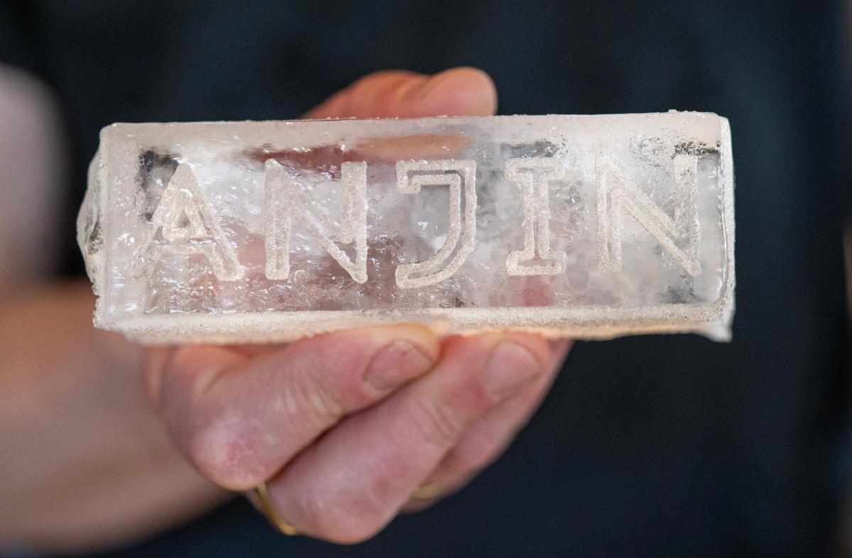 A custom made ice cube awaits drinkers at Anjin, a Japanese bar and restaurant, 1708 Oak St.