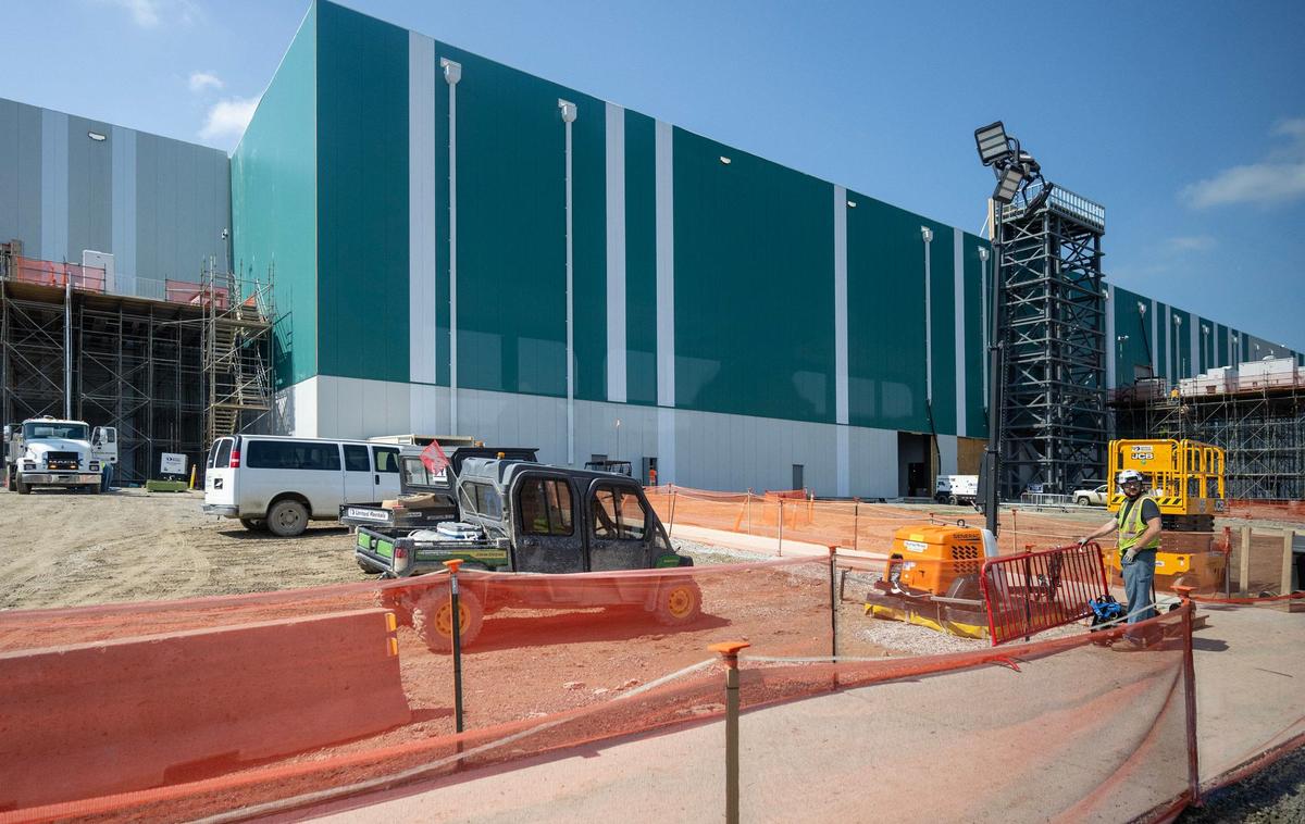 Construction of Panasonic’s new $4 billion electric vehicle battery plant is ongoing and officials provided a tour to members of the media on Thursday, June 20, 2024, in De Soto, Kansas.